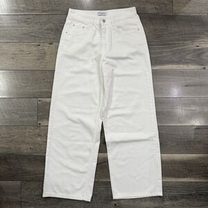 Cotton Candy Korea White Denim Jeans High Rise Skate Baggy Pants Y2K Womens Sz M